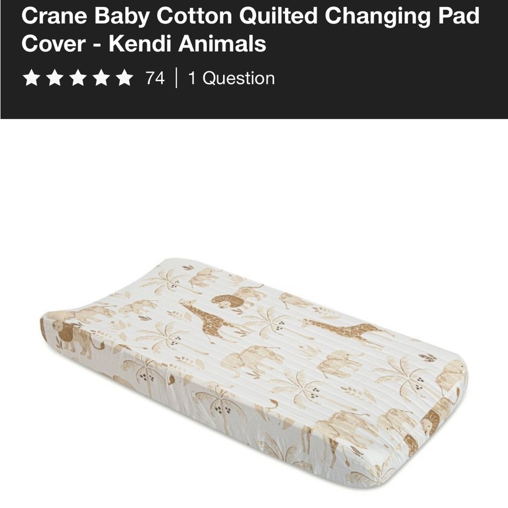 Giraffe Zoo Animals Beige Changing Pad Cover